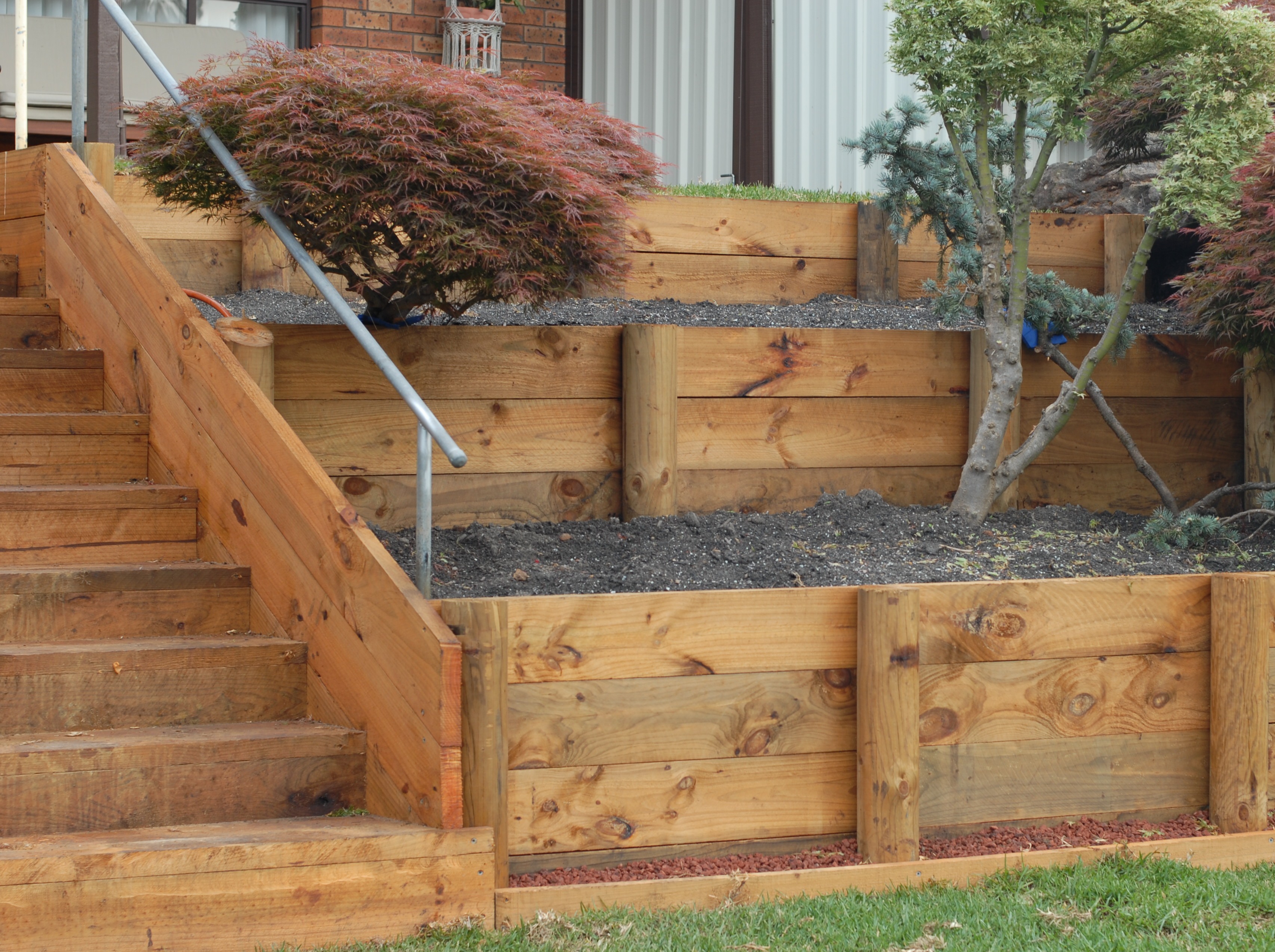 Wood Retaining Wall